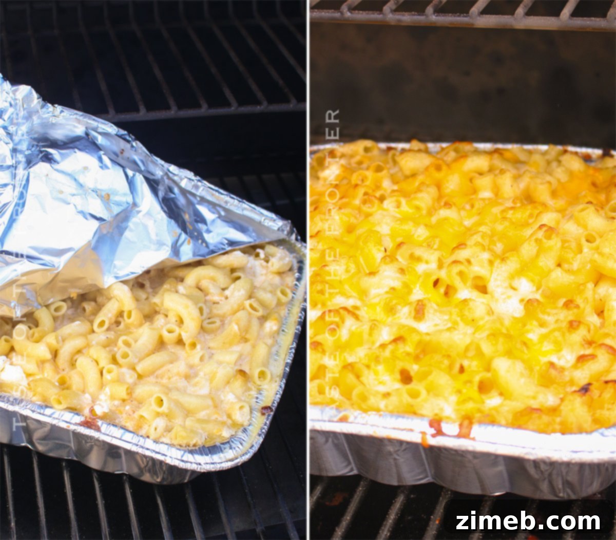 Smoking macaroni and cheese on a grill