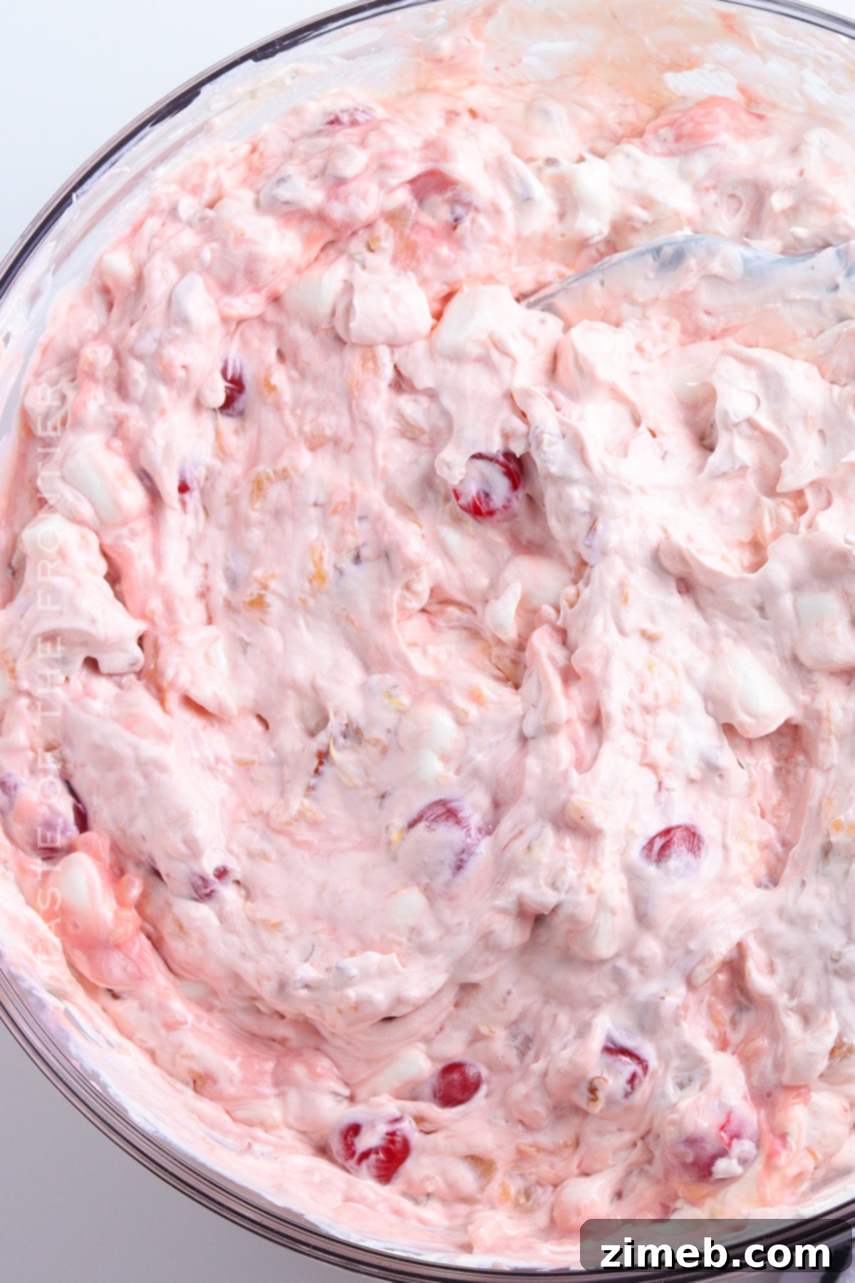 Crimson Cloud 8 Cherry Cool Whip Salad in a bowl