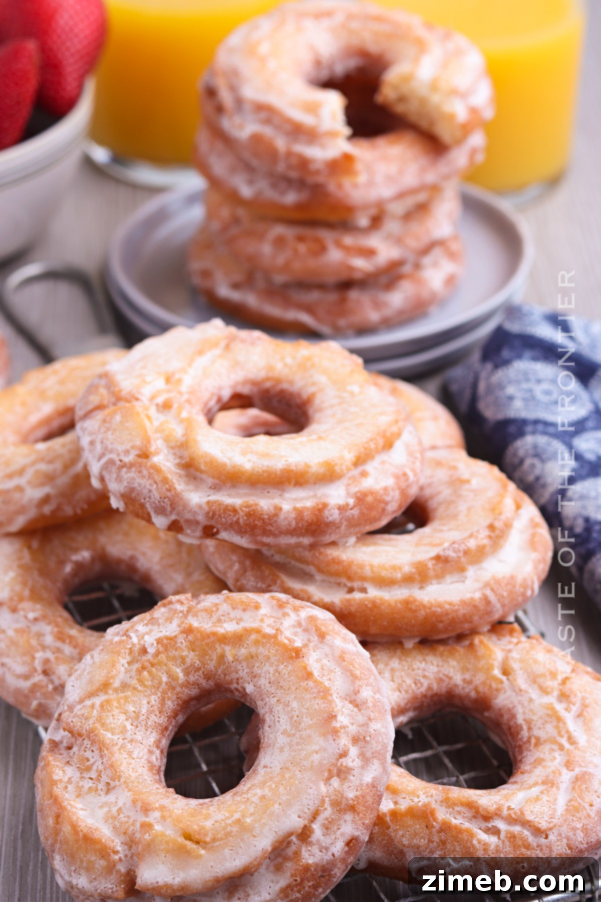 Grandma's Sour Cream Donuts 21 A lovely plate of freshly glazed donuts, ready to be eaten