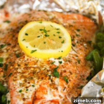 Garlic Butter Salmon Recipe - quick and healthy foil packet dinner.