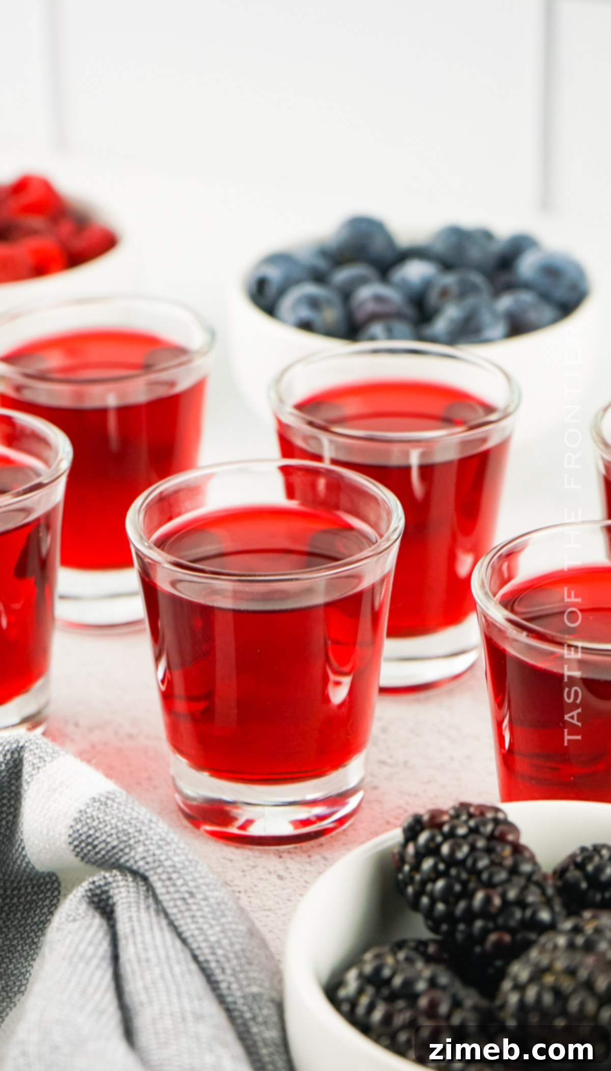 Red White And Boozy Jellies 9 Jello shots beautifully arranged in shot glasses