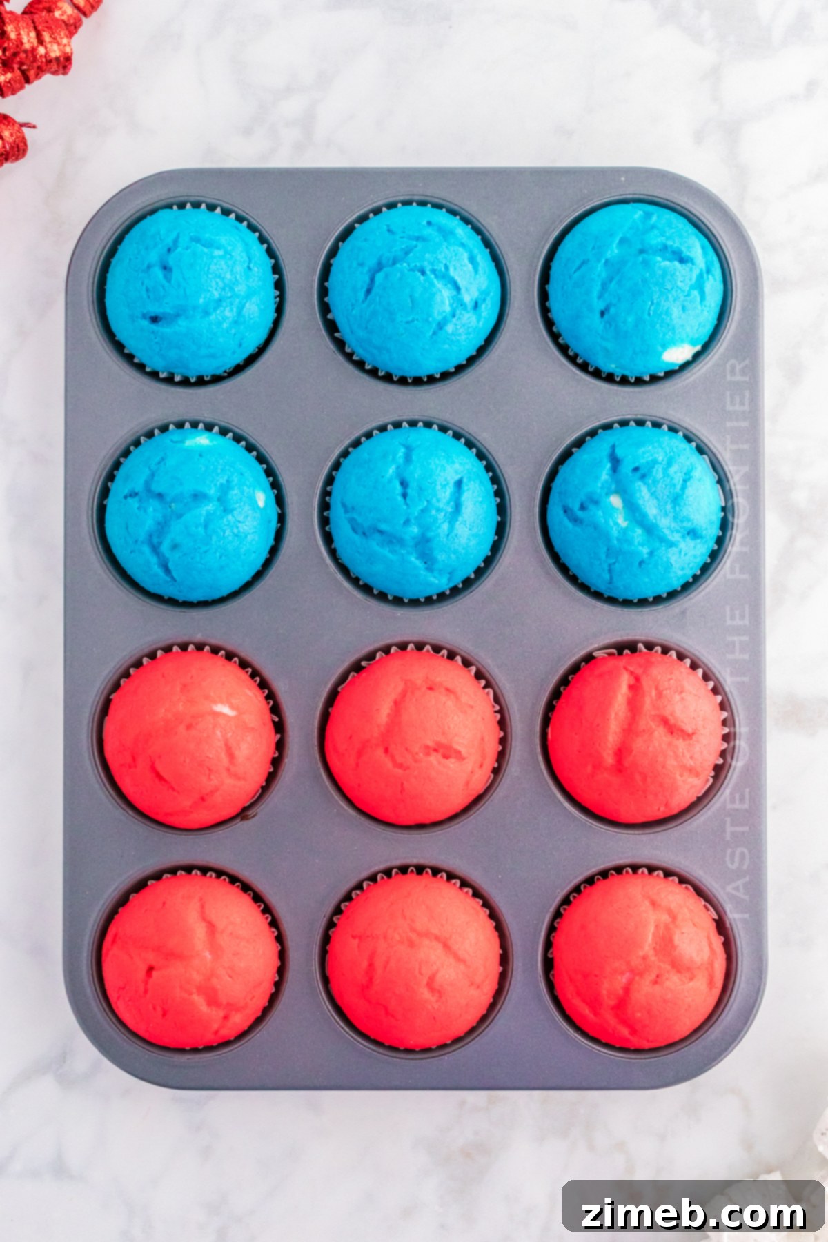 Star Spangled Sweets 9 backed red and blue cupcakes