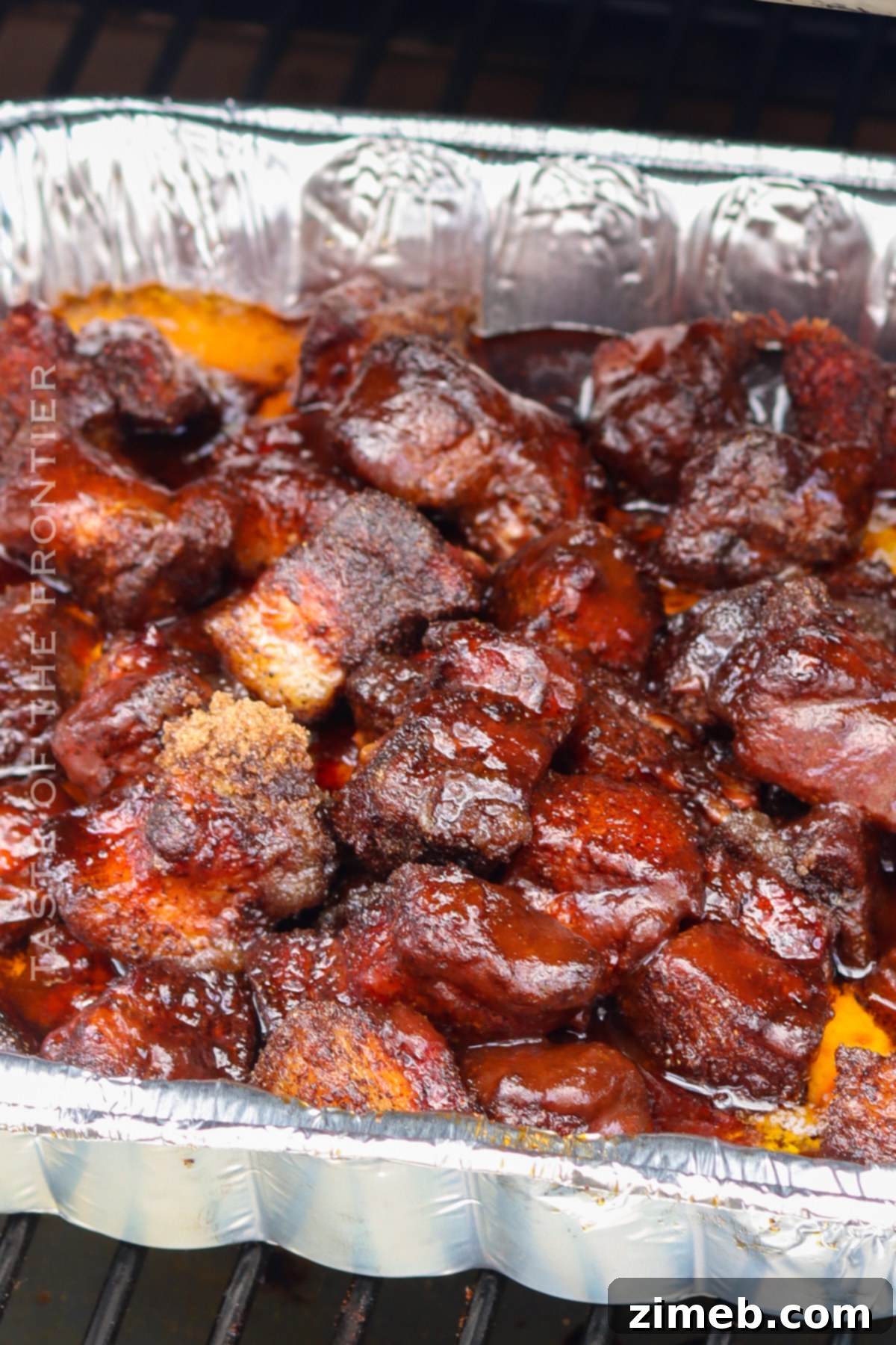 Crispy Smoked Pork Belly Bites 12 final smoke - Burnt Ends