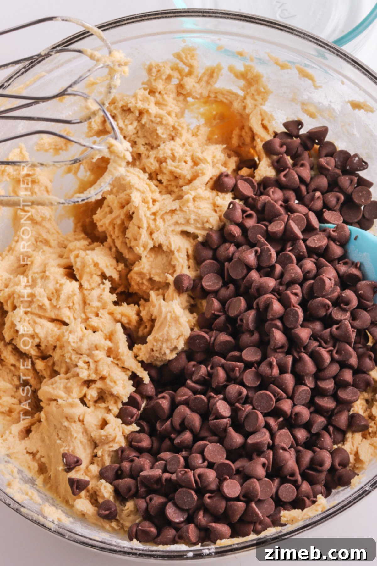 adding the chocolate chips
