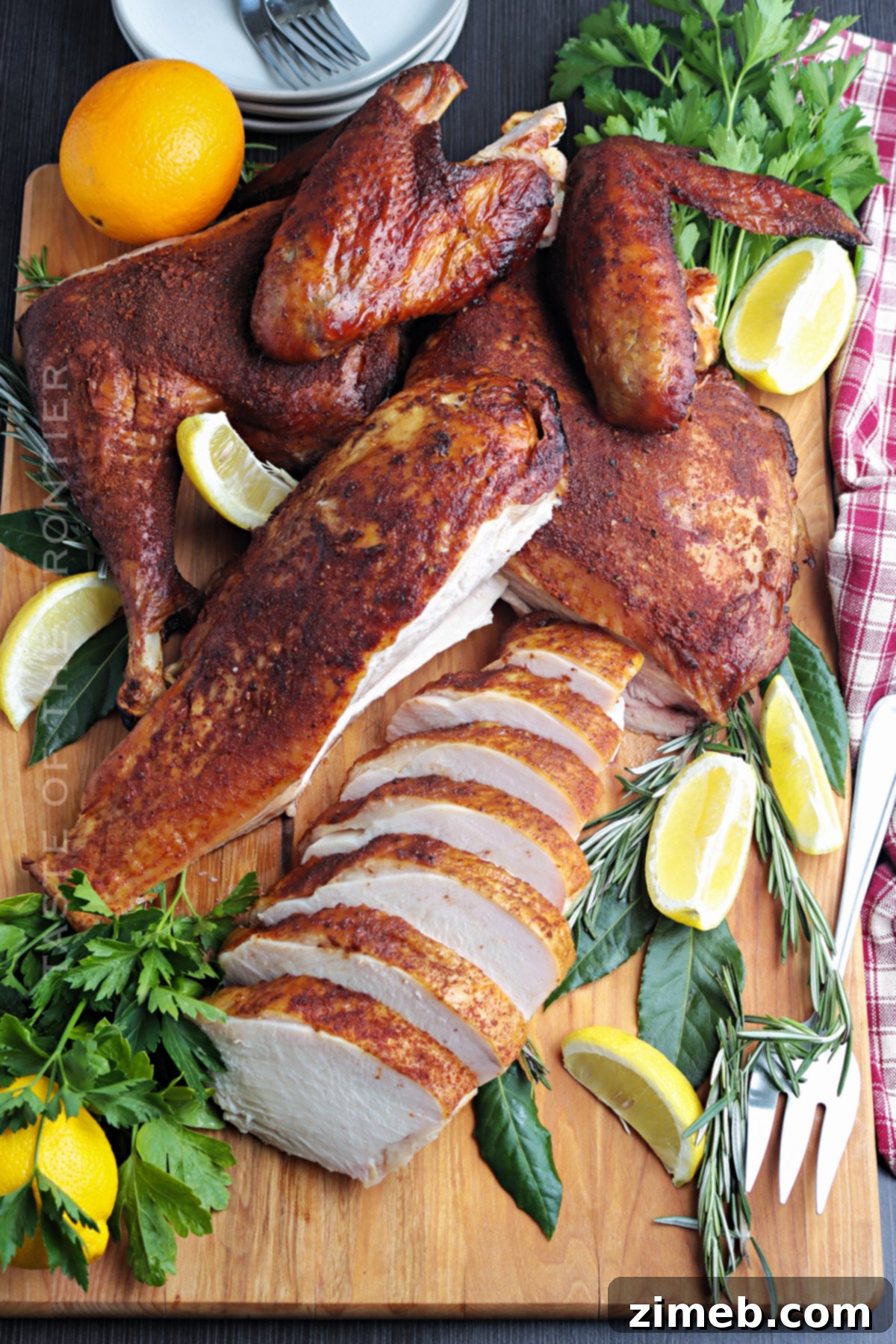 The Signature Smoked Spatchcock Turkey 3 Traeger Spatchcock Turkey, prepared for smoking on a pellet grill