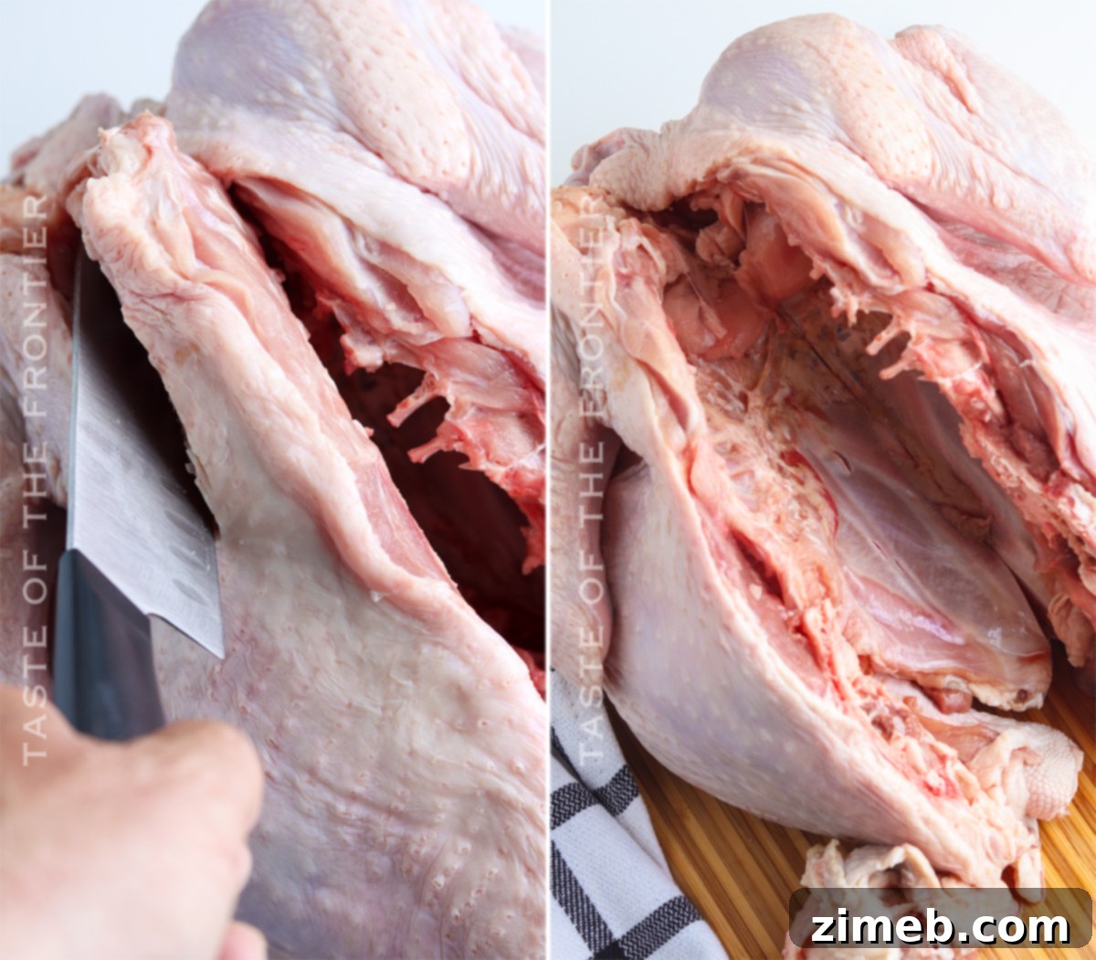 The Signature Smoked Spatchcock Turkey 7 How to spatchcock a turkey, showing the flattened bird