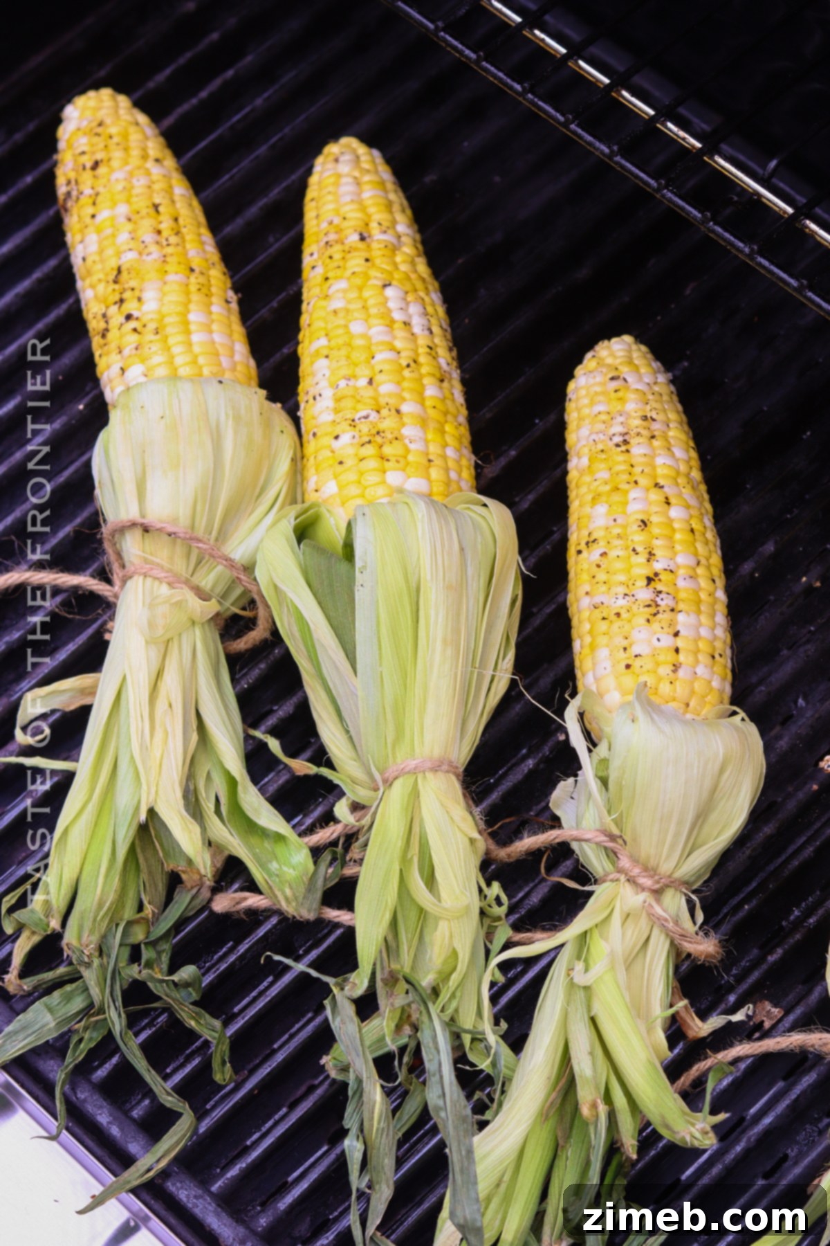 Deliciously Simple Grilled Corn 12 Grilled corn on the barbecue with husks on