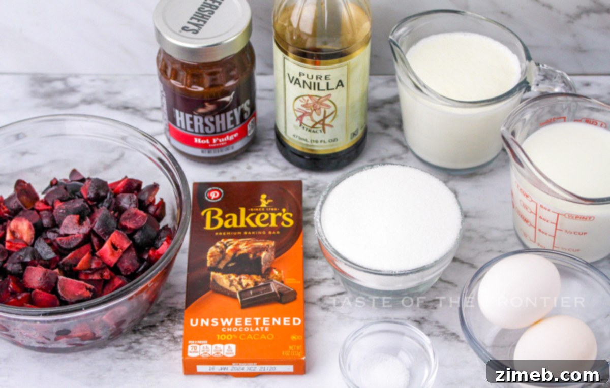 ingredients for Black Forest Ice Cream