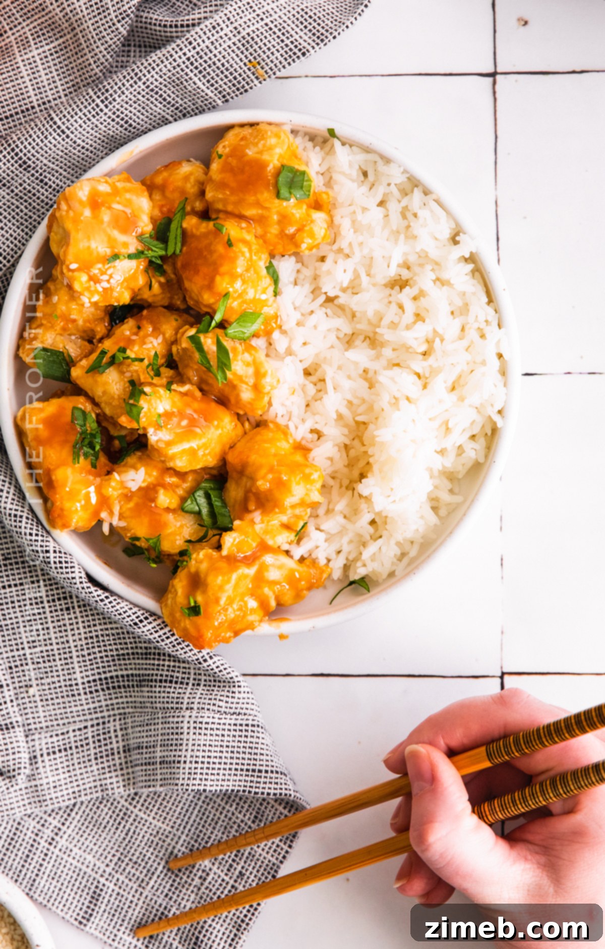 Crispy Air Fryer Orange Chicken 4 Orange Chicken bowl