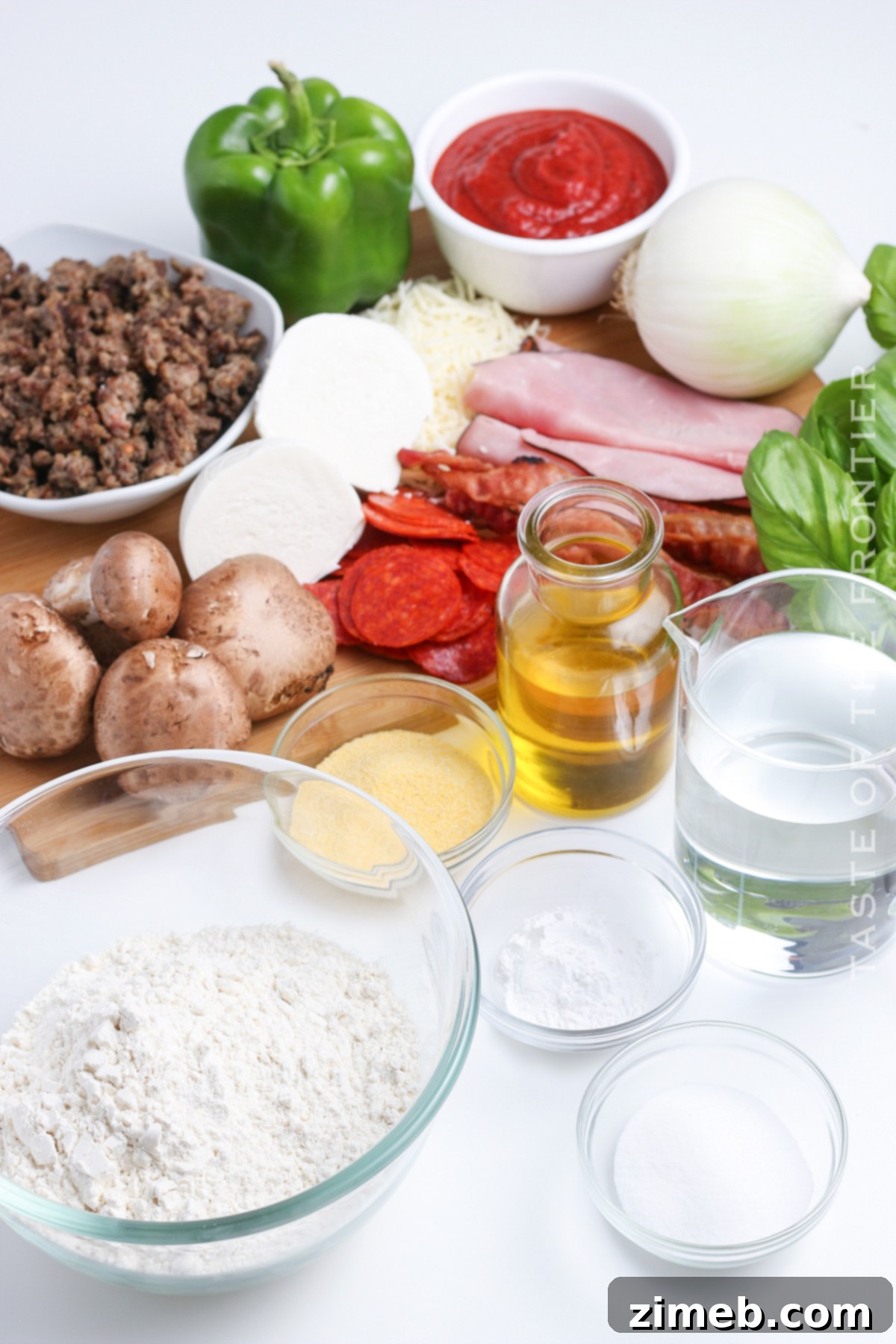 ingredients for Cast Iron Skillet Pizza