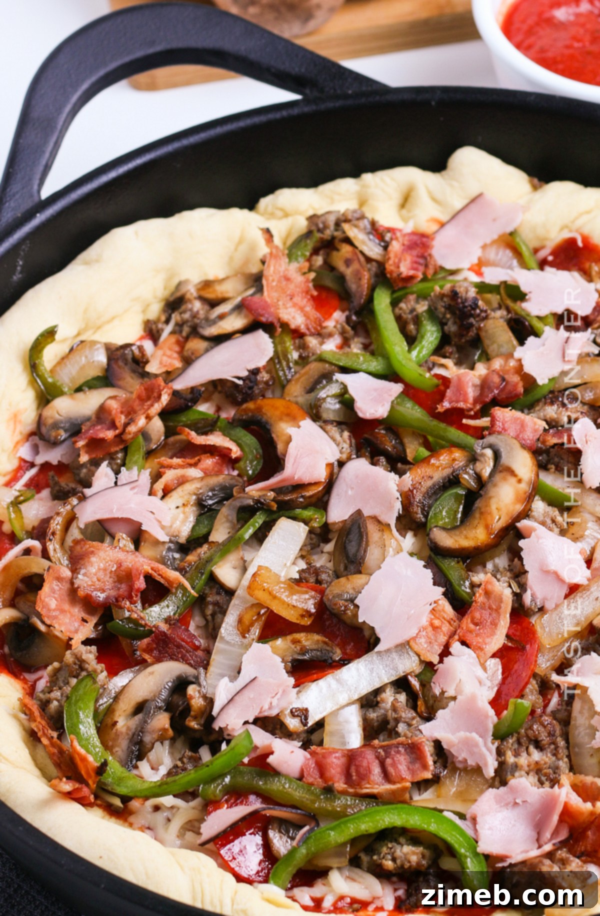 loaded homemade pizza