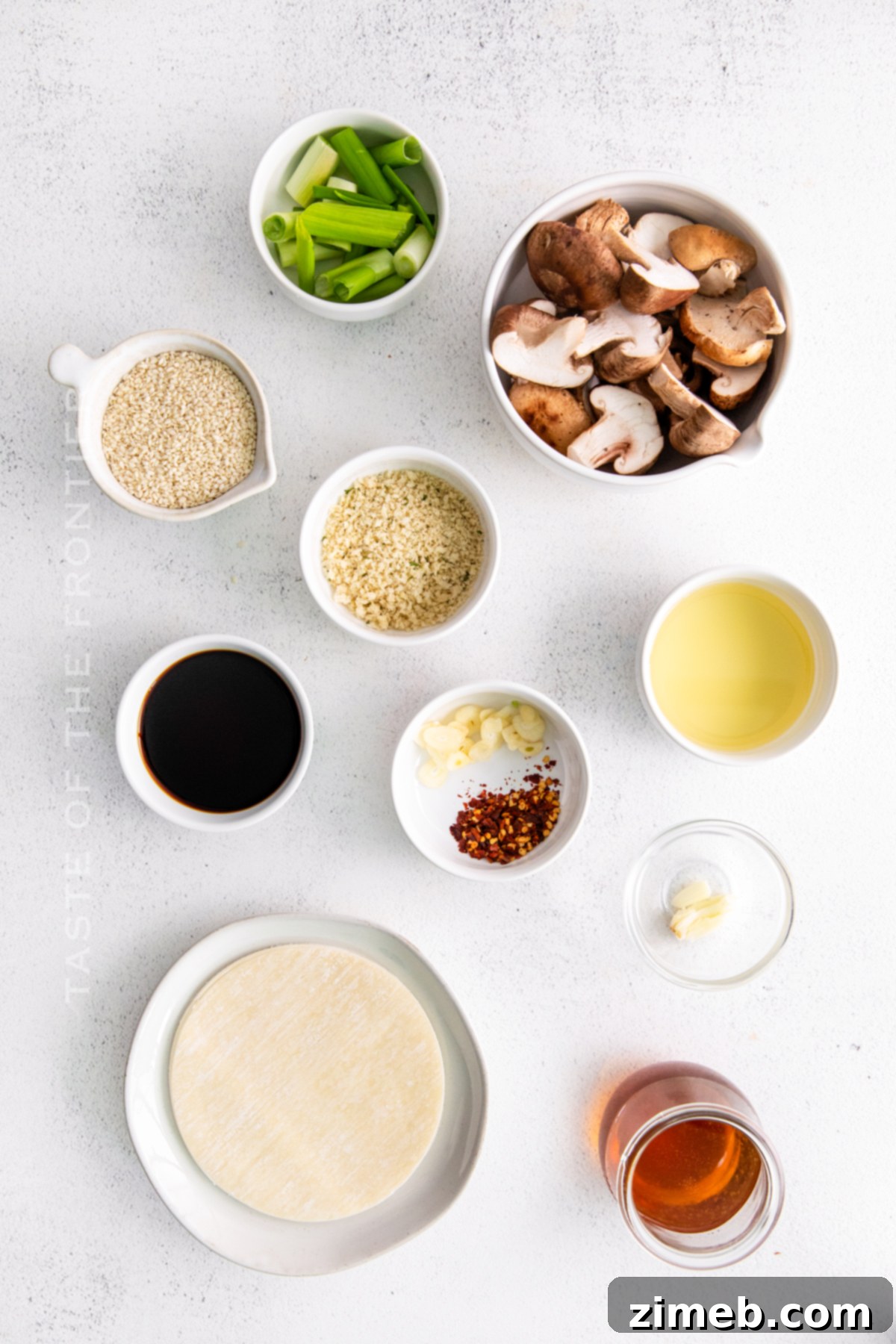 ingredients for Vegetarian Dumplings