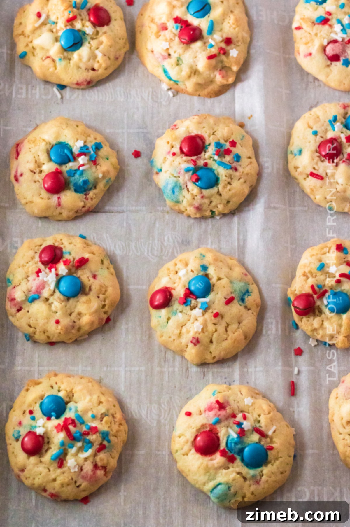 Marshmallow Crunch Cookies 18 Baked cookies with visible Krispies