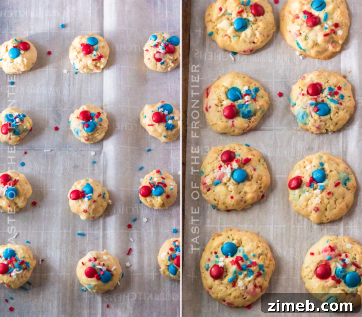 Marshmallow Crunch Cookies 8 Rice Krispie Cookies baking in the oven