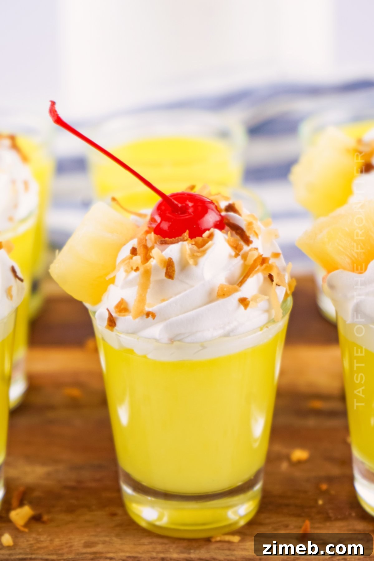 Creamy Coconut Pudding Shots, Piña Colada flavored