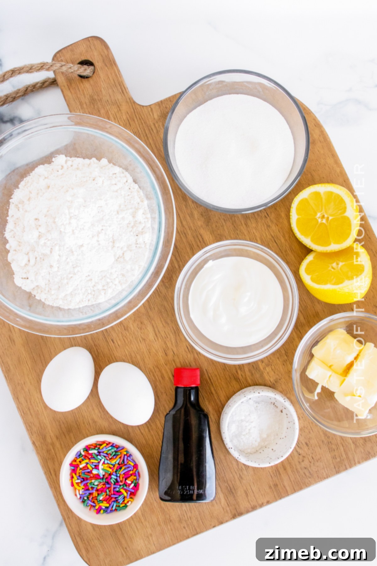 Ingredients for Easy Lemon Cake - Homemade Baking