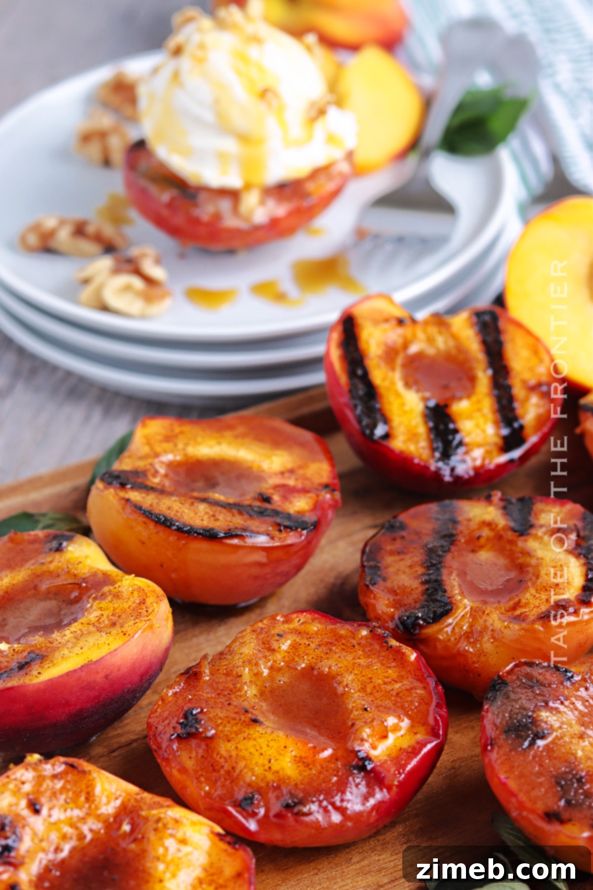caramelized peaches