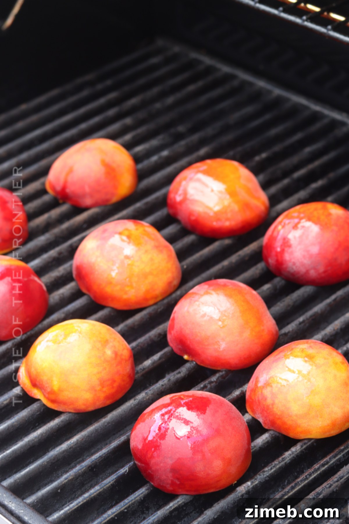 grilling summer peaches
