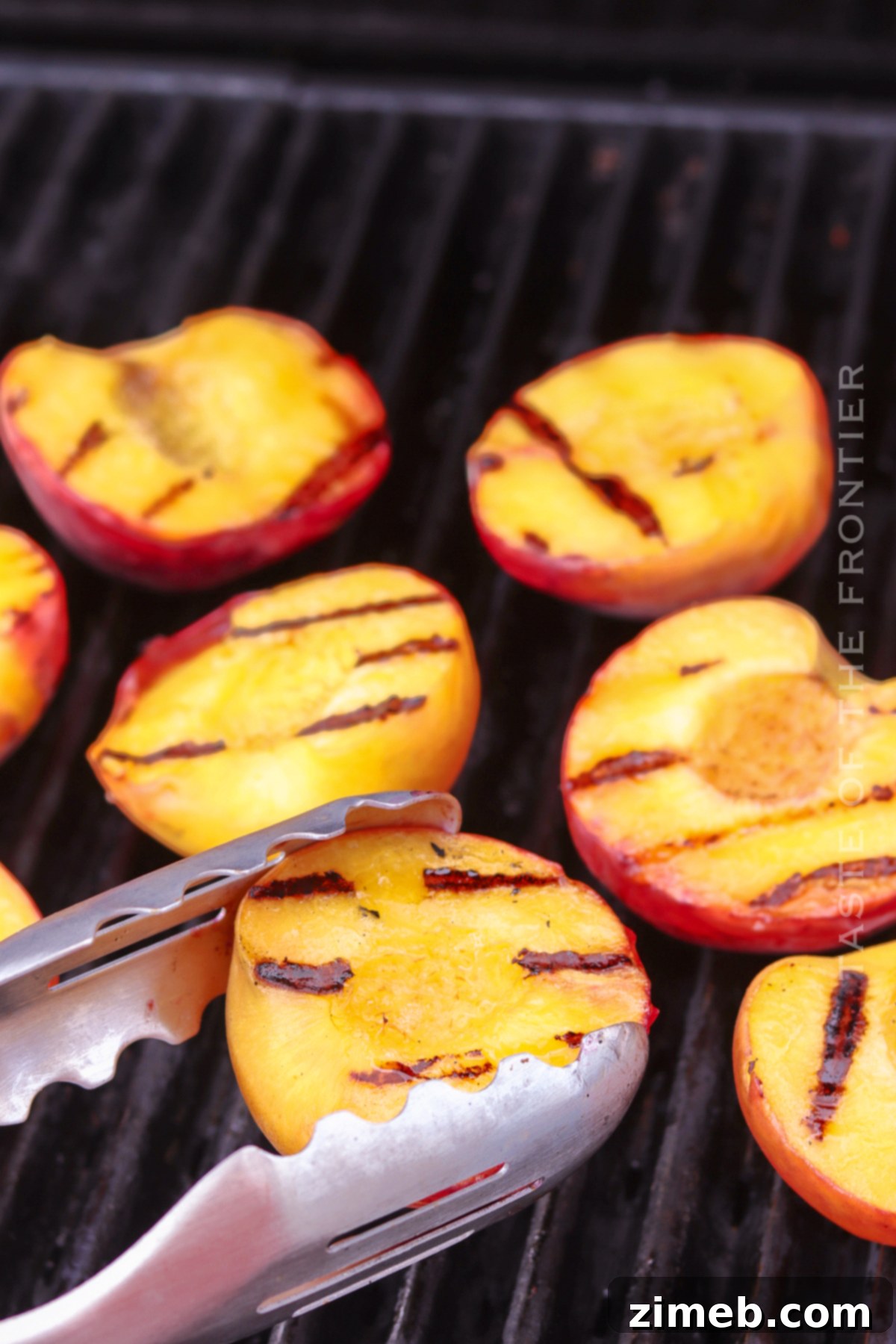 grilling peaches