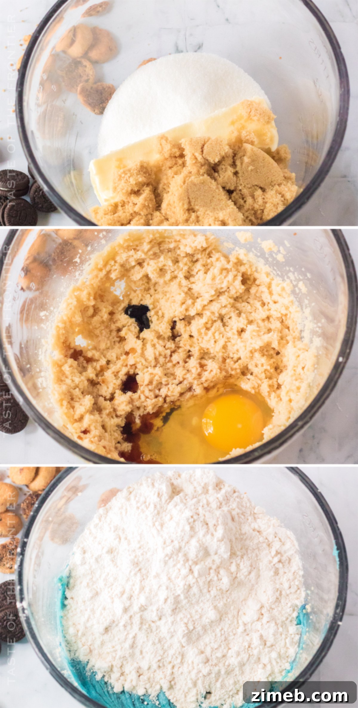 Om Nom Nom Cookies 6 Step-by-step process of making vibrant blue Cookie Monster Cookies