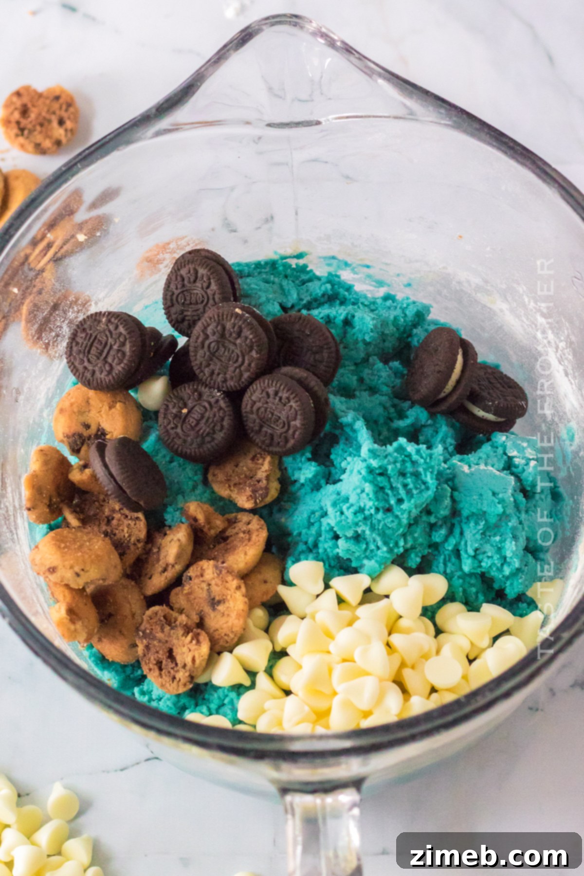 Om Nom Nom Cookies 7 Vibrant blue cookie dough ready for baking Cookie Monster Cookies