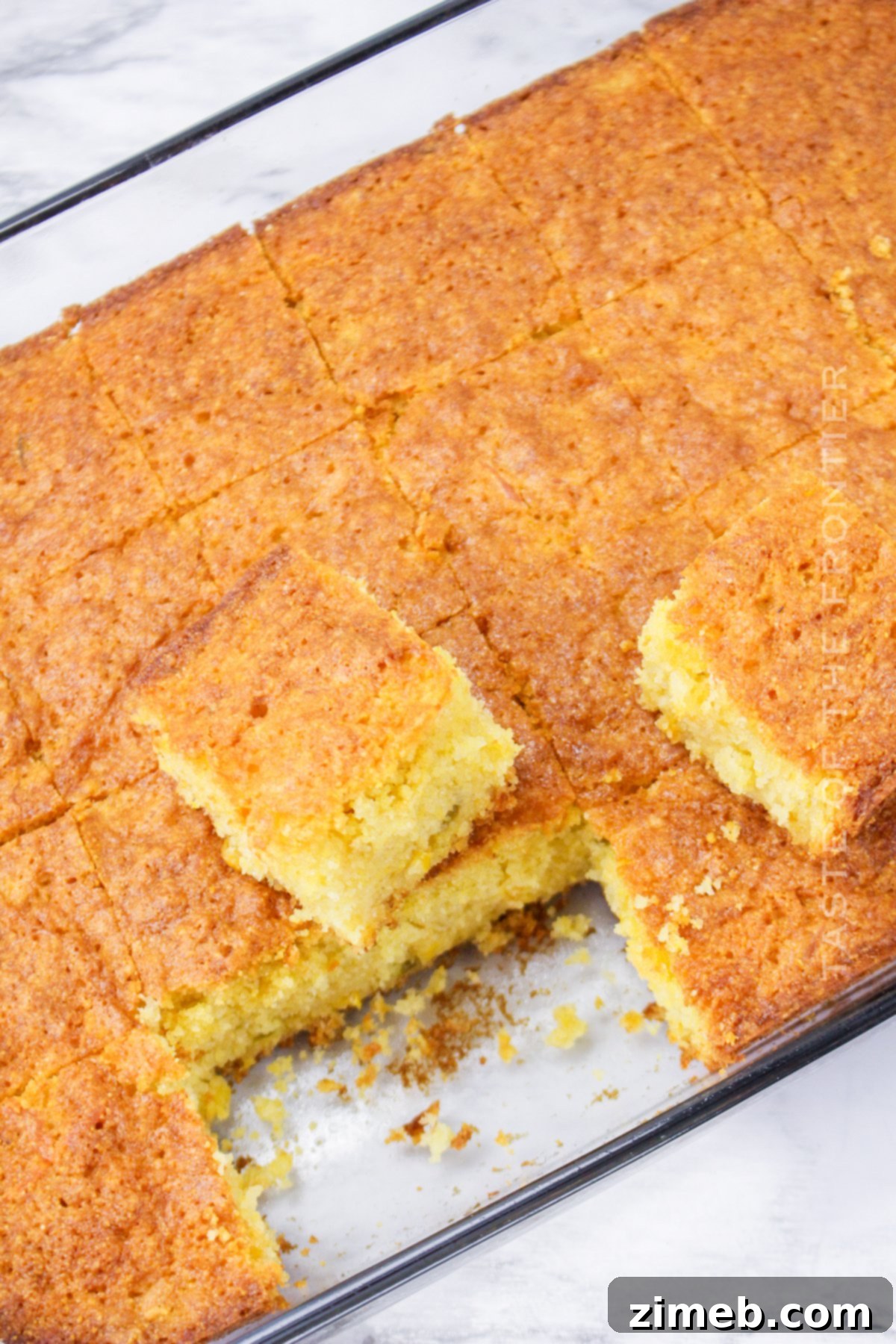 Spicy Mexican Cornbread 7 A slice of Mexican Cornbread with a view of its rich texture and ingredients