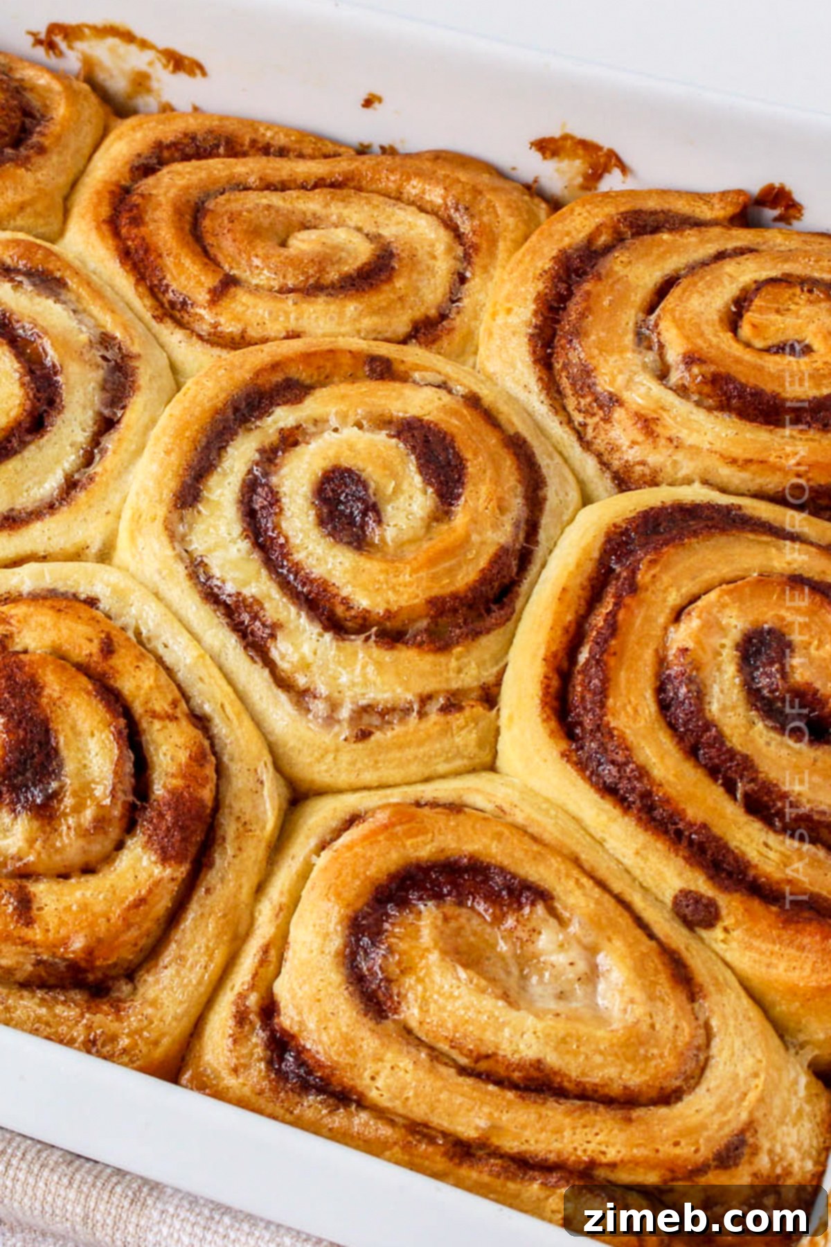 Baked TikTok Cinnamon Rolls, golden and gooey.