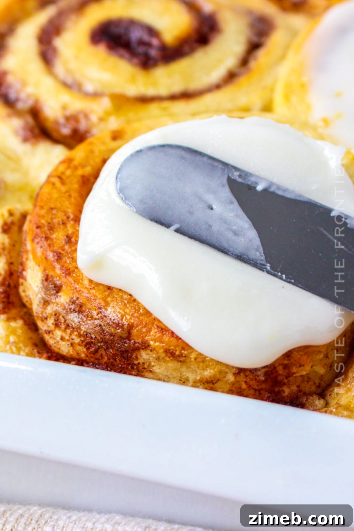 Icing for Cinnamon Buns dripping deliciously.