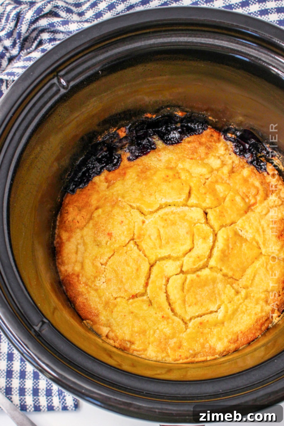 Cozy Slow Cooker Blueberry Cobbler 6 Crock Pot Blueberry Cobbler