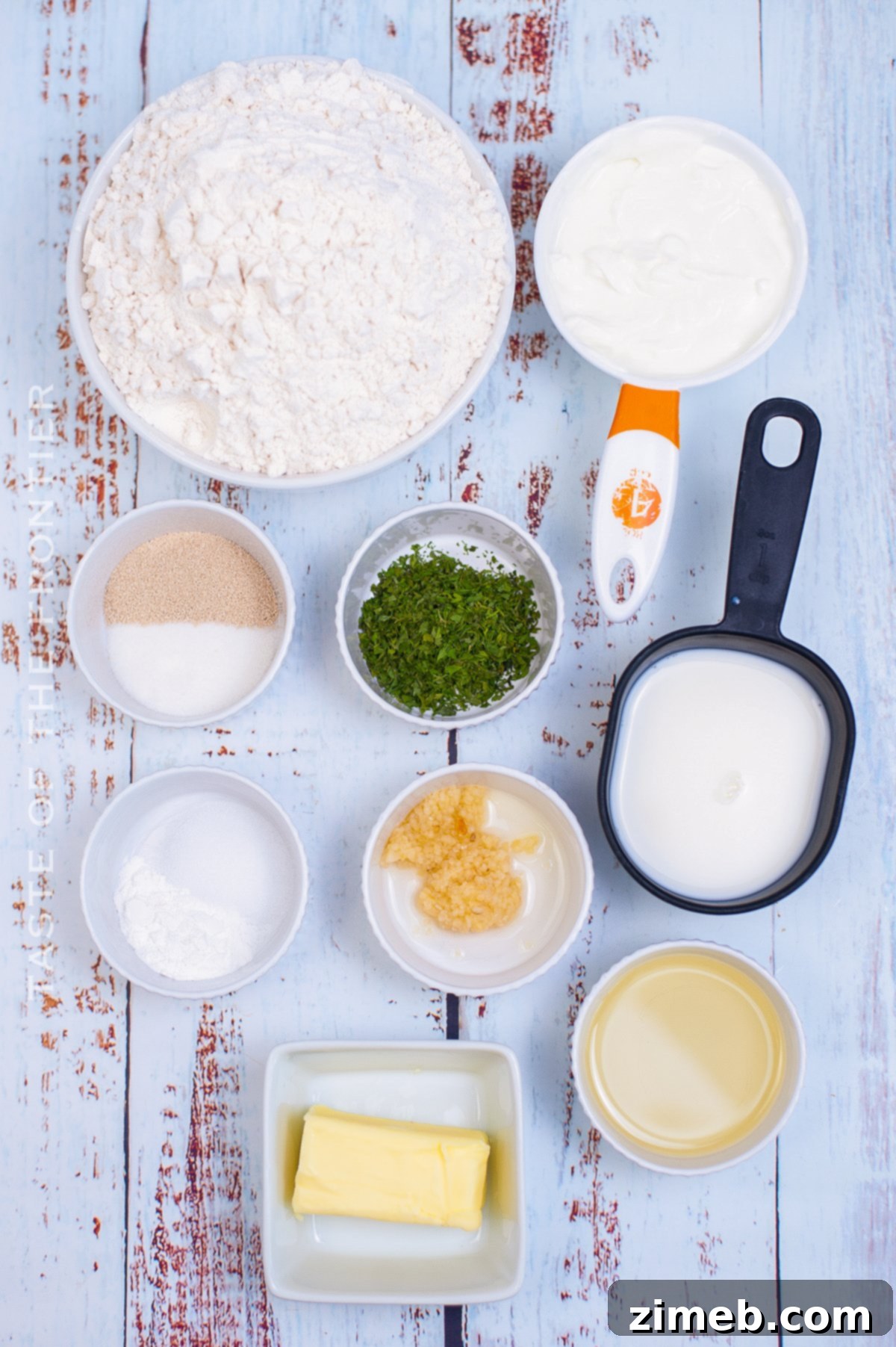 Ingredients for Garlic Butter Naan