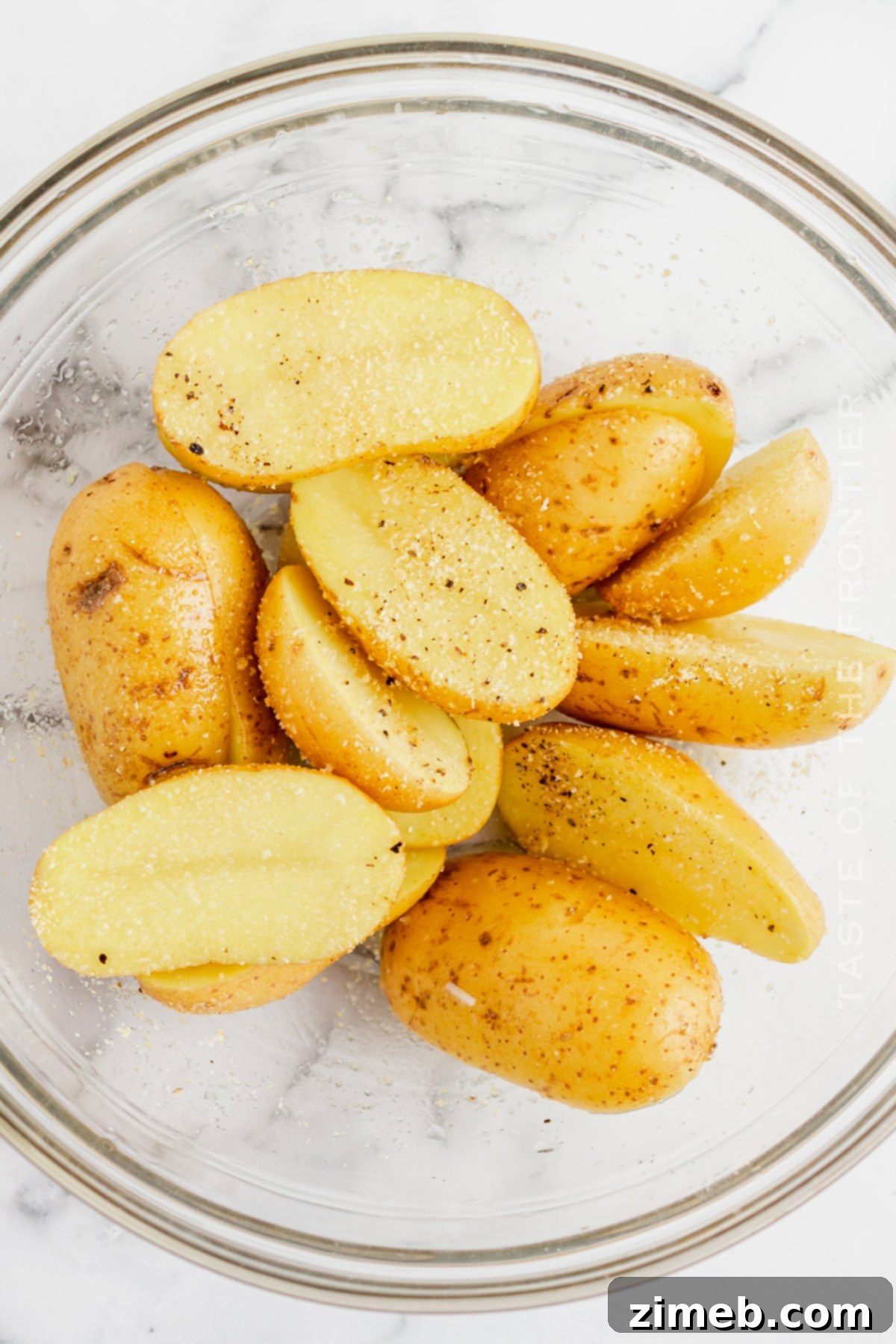 Crispy Air Fryer Parmesan Roasted Potatoes 5 how to make Air Fryer Parmesan Roasted Potatoes step by step