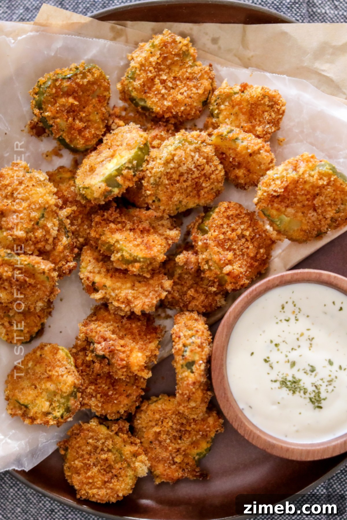 Delicious Low Carb Fried Pickles, perfectly golden and crunchy from the air fryer.