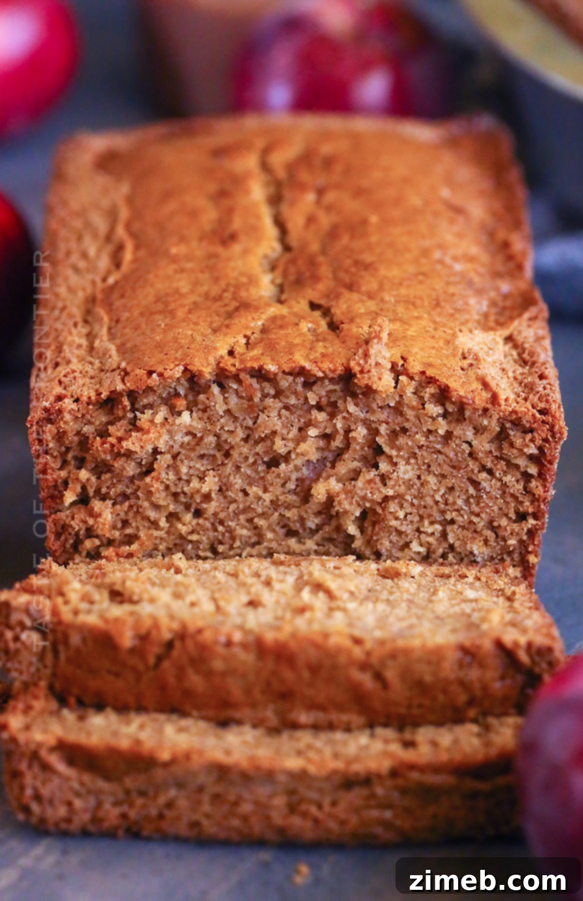 A beautifully baked loaf of apple bread, perfect for fall
