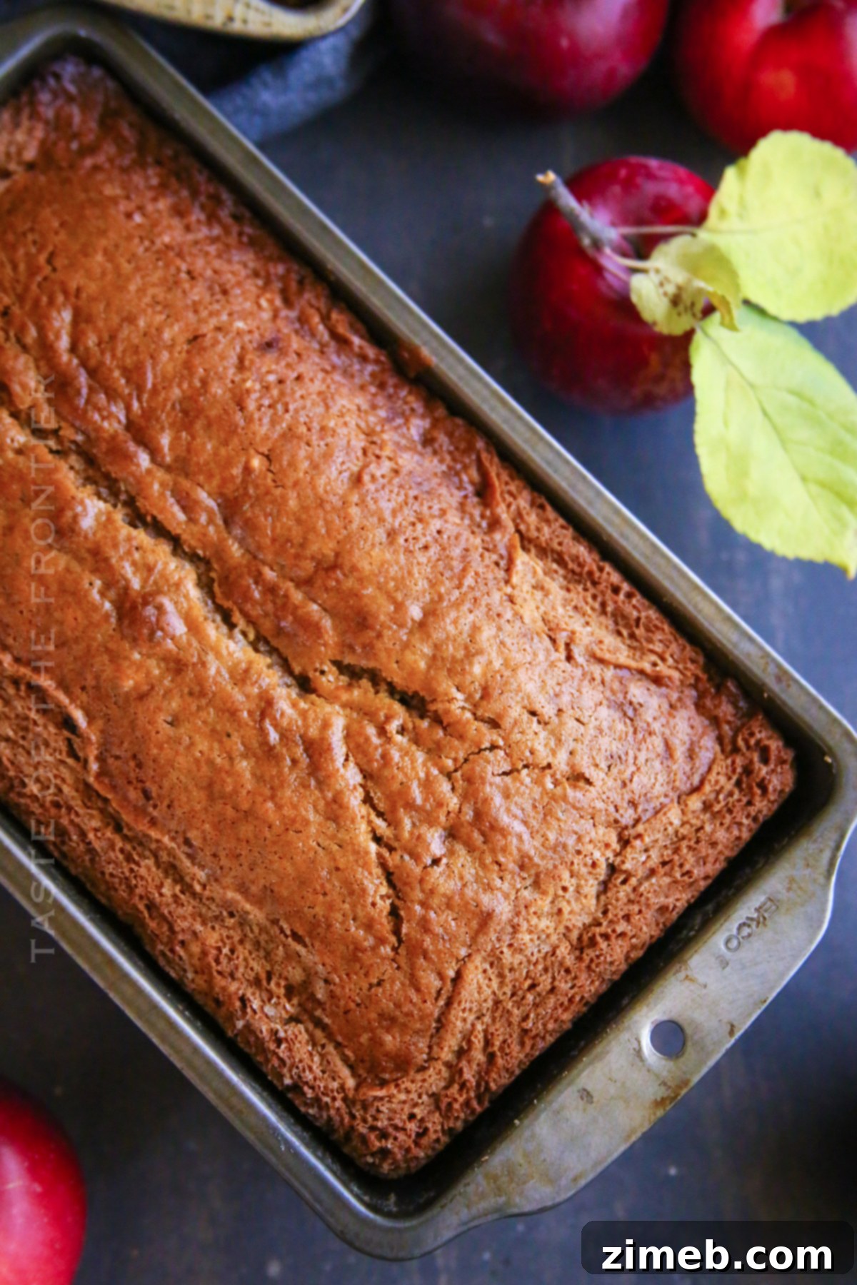 Fall bread loaf generously flavored with apple butter and spices