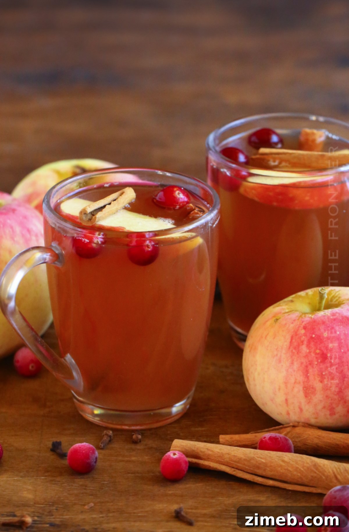 Fall drink with apples and cinnamon, cozy and inviting.