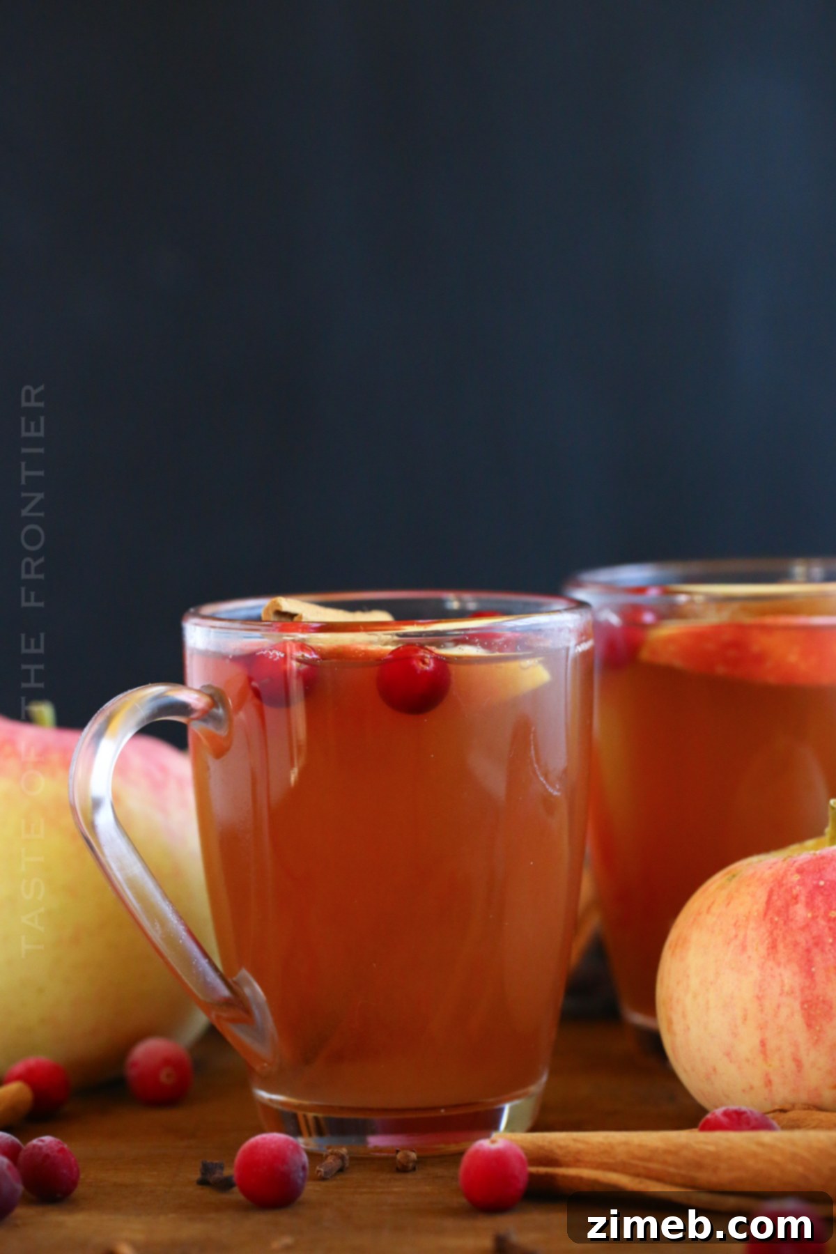 Cranberry apple drink, a refreshing and festive beverage.