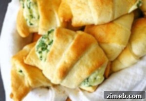Cheesy spinach crescent rolls for dinner