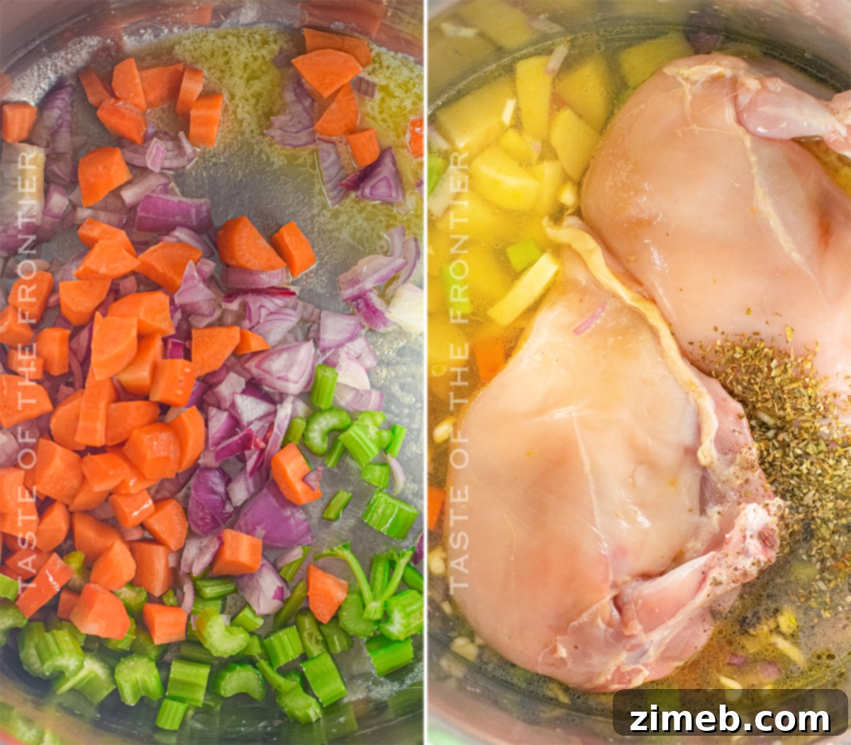 Your Go-To Instant Pot Chicken and Dumplings 5 How to make Chicken and Dumplings in an Instant Pot, showing the process.
