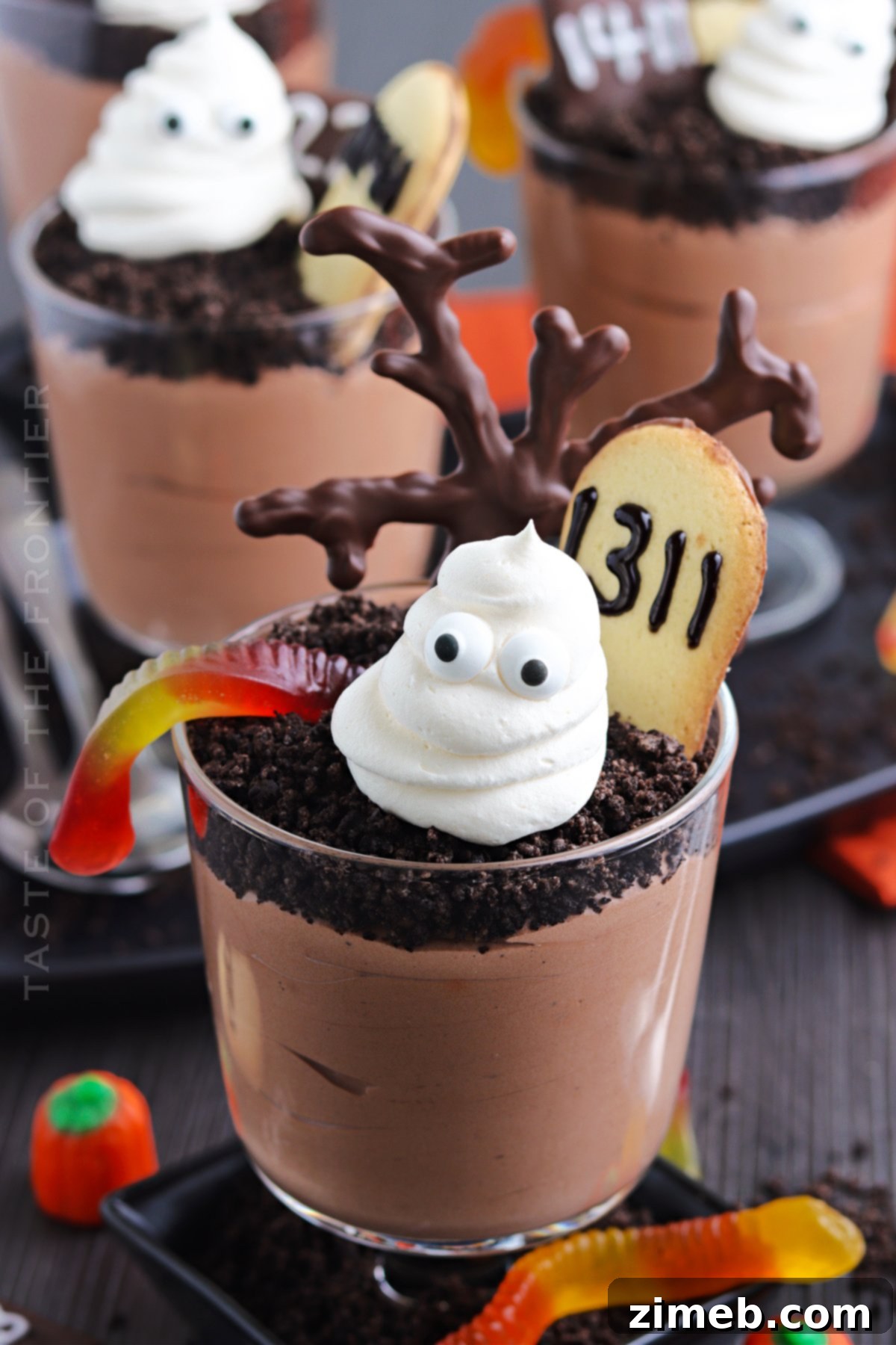 Delightful Ghosts in the Graveyard Dessert for Halloween