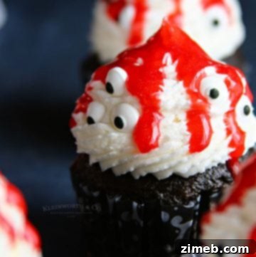 Fun Spooky Ghoulish Monster Halloween Cupcakes