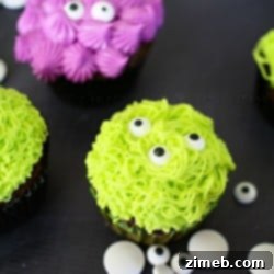 Colorful and fun Monster Cupcakes for Halloween