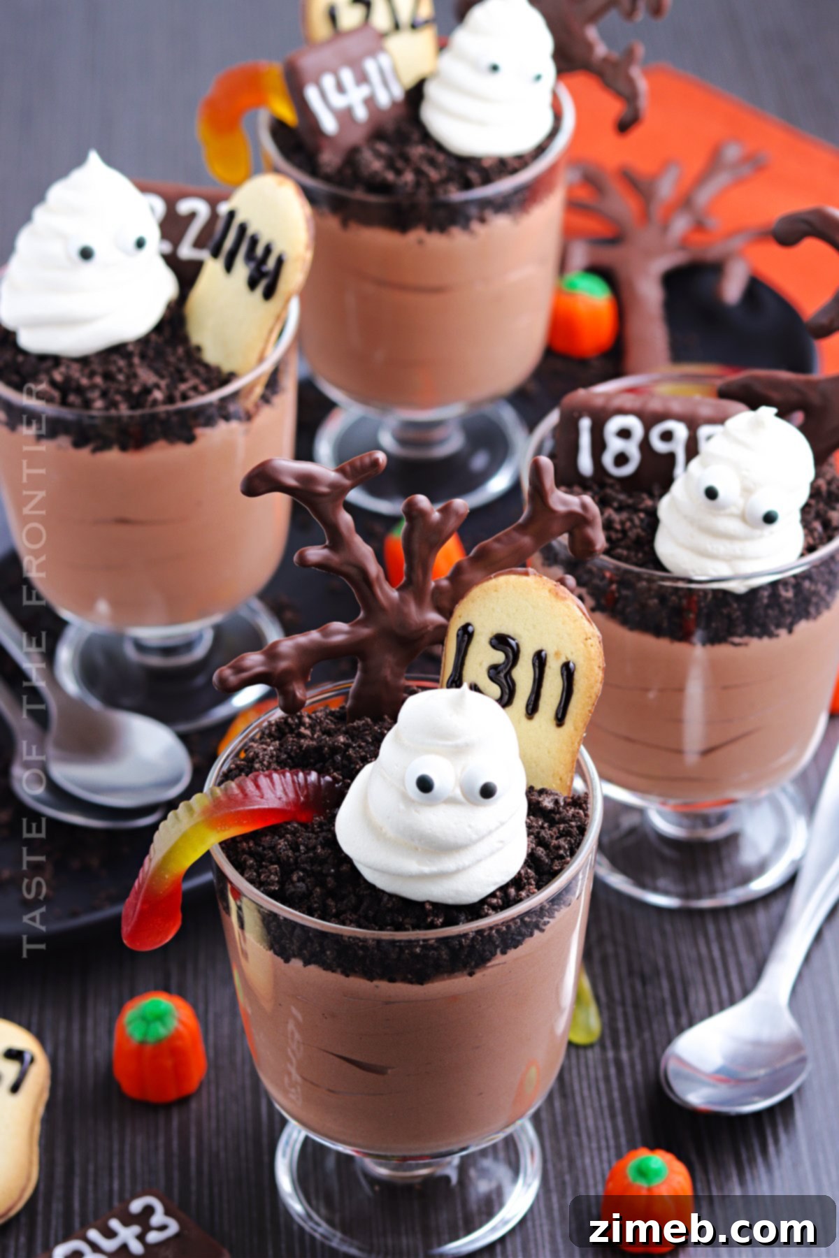 Step-by-step guide to making Ghosts in the Graveyard Dessert