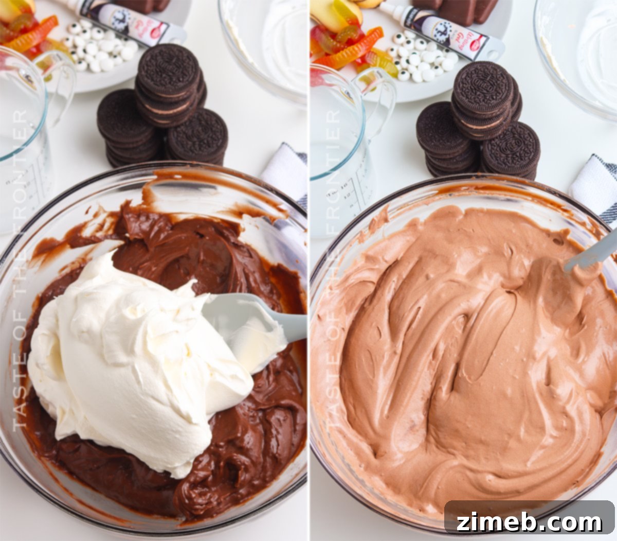 A completed Ghosts in the Graveyard Dessert ready for Halloween