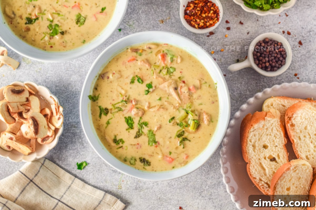 Comforting Chicken and Earthy Mushroom Soup 19 Creamy Chicken and Mushroom Soup