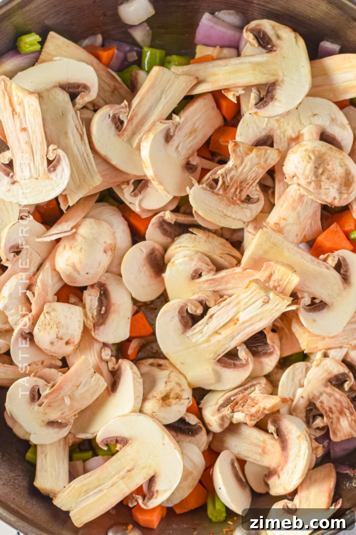 Comforting Chicken and Earthy Mushroom Soup 6 cooking veggies for soup