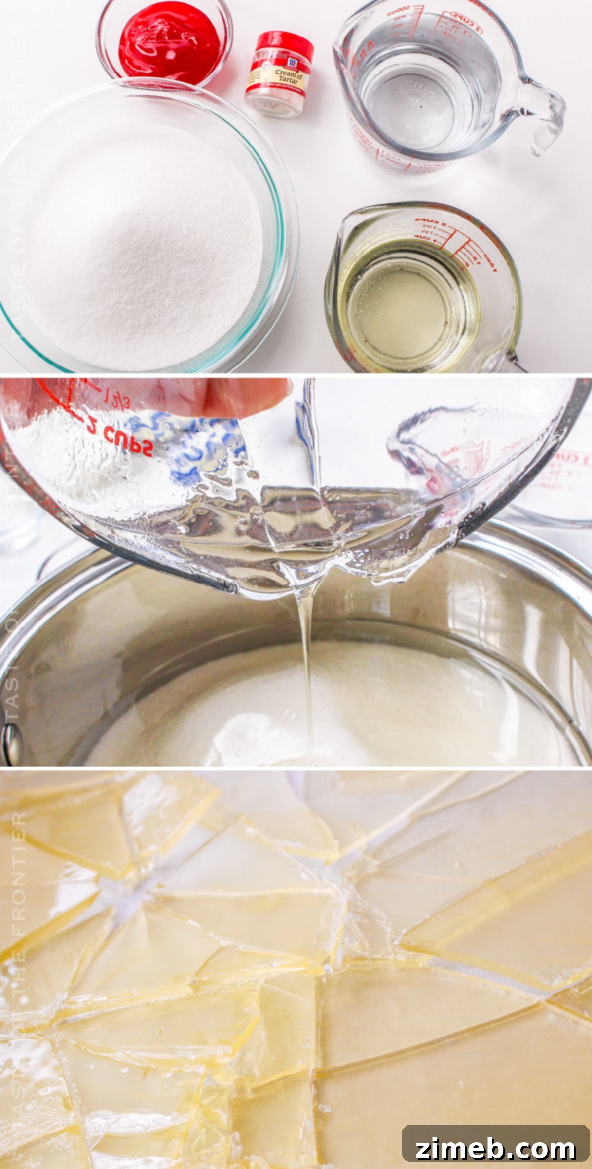 Detailed image of how to make candy glass for cupcakes