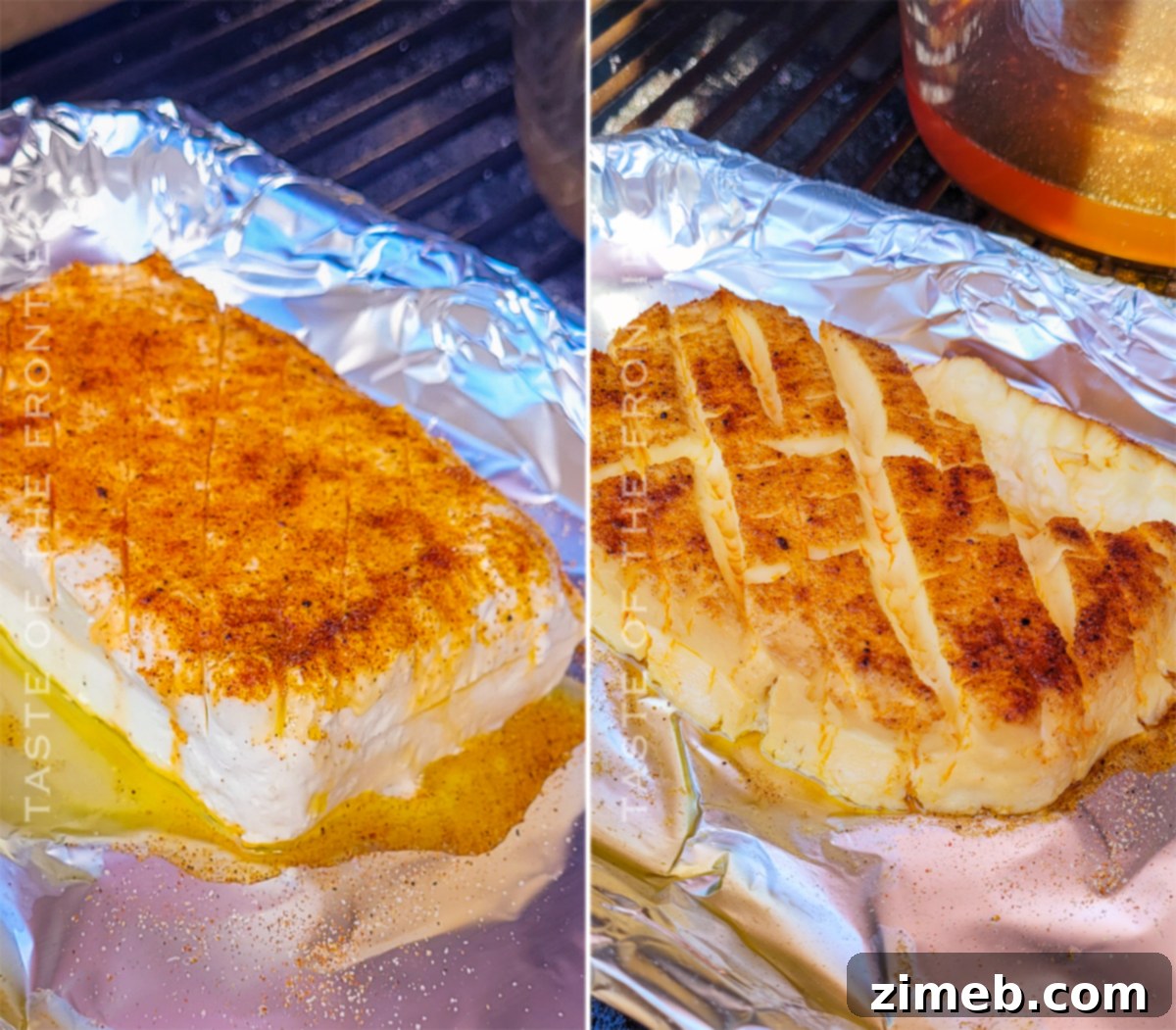 Artisan Smoked Cream Cheese 8 Before and after images of smoked cream cheese.