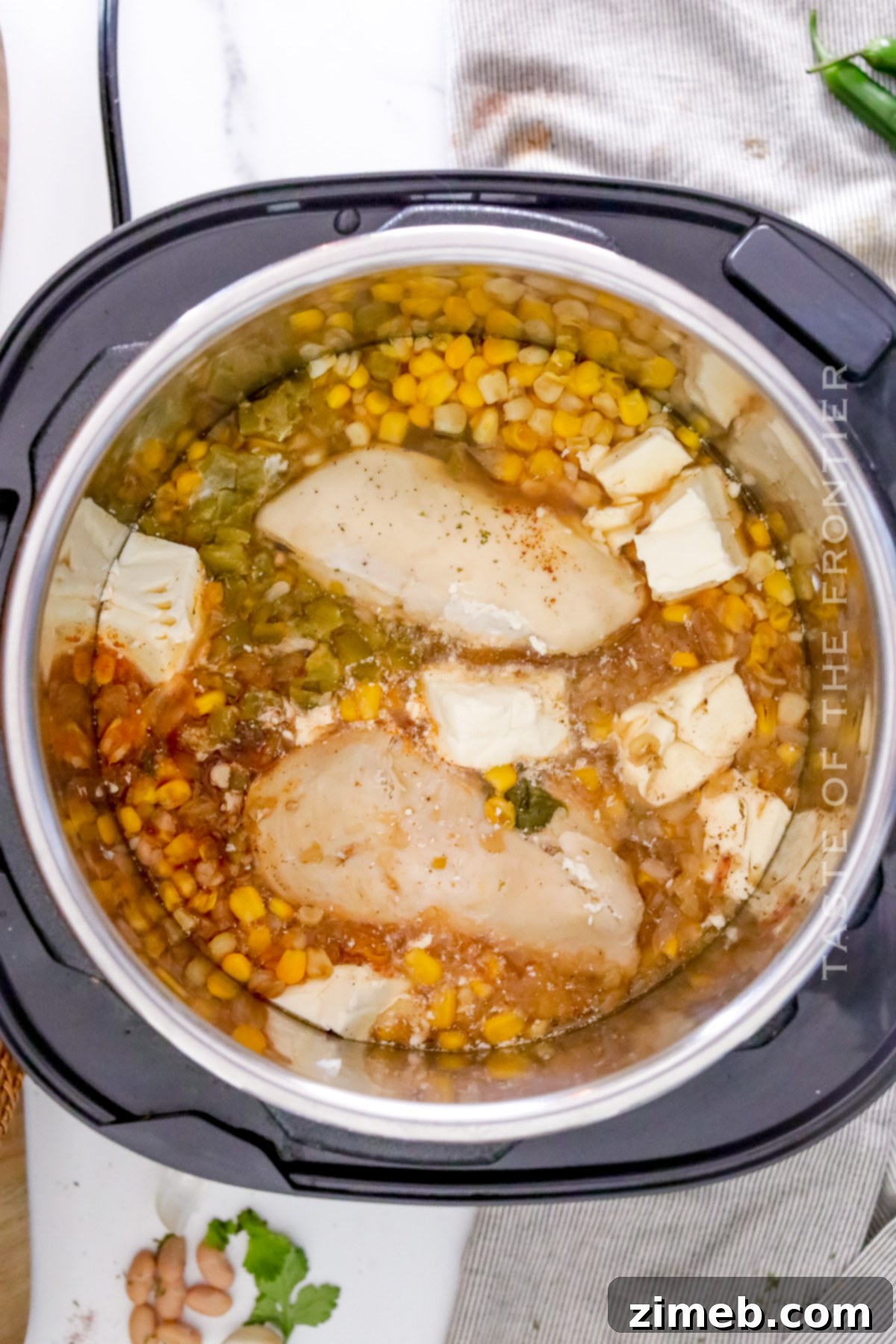 Instant Pot Creamy White Chicken Chili 7 making pressure cooker Chicken Chili