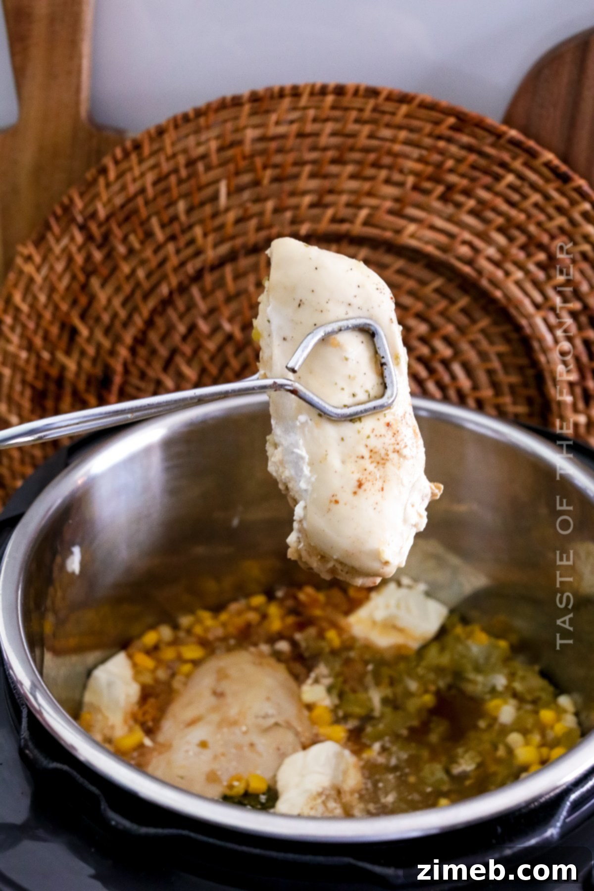 Instant Pot Creamy White Chicken Chili 8 making chicken chili