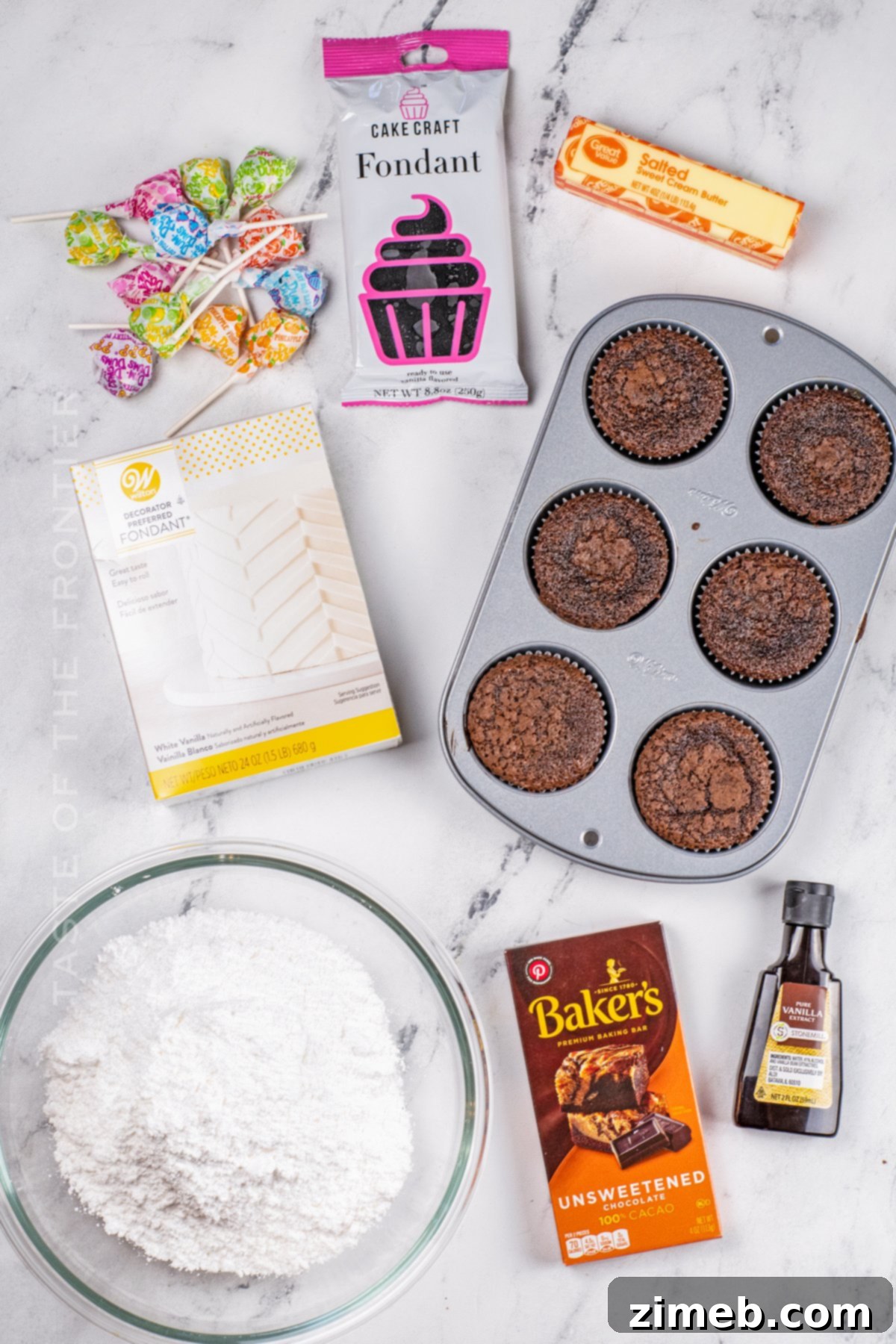 ingredients for Halloween Ghost Cupcakes